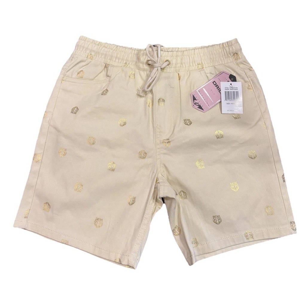 NWT DRILL‎ Clothing NYC SHORTS Medium Cotton SUMMER Bermuda Gold Logo